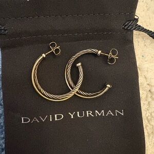 David Yurman Twisted Gold and Silver Earrings